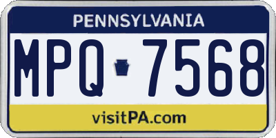 PA license plate MPQ7568