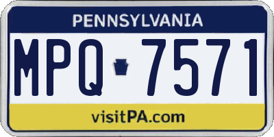 PA license plate MPQ7571