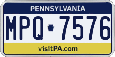 PA license plate MPQ7576