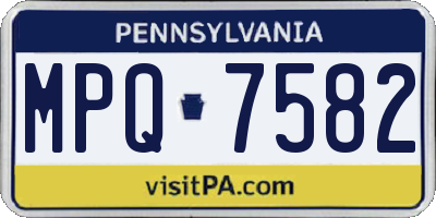 PA license plate MPQ7582