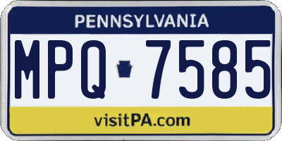 PA license plate MPQ7585