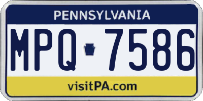 PA license plate MPQ7586