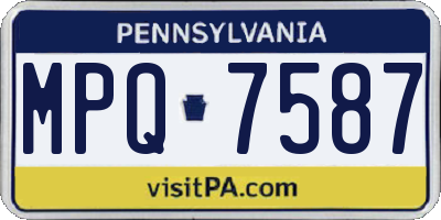 PA license plate MPQ7587