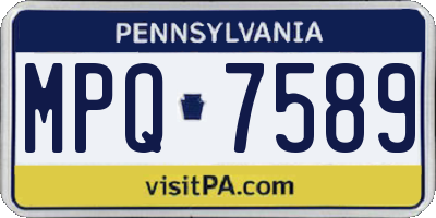 PA license plate MPQ7589