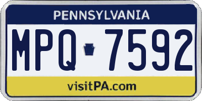 PA license plate MPQ7592