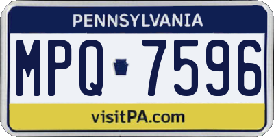 PA license plate MPQ7596