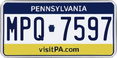 PA license plate MPQ7597