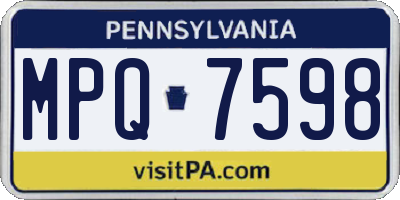PA license plate MPQ7598