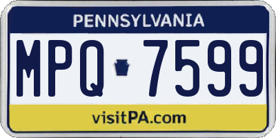 PA license plate MPQ7599