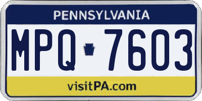 PA license plate MPQ7603