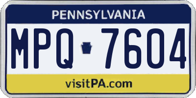 PA license plate MPQ7604