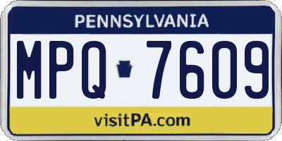 PA license plate MPQ7609