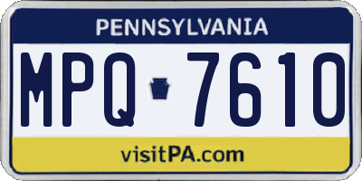 PA license plate MPQ7610