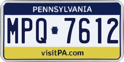 PA license plate MPQ7612