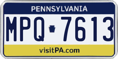 PA license plate MPQ7613