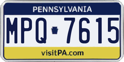 PA license plate MPQ7615