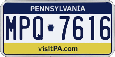 PA license plate MPQ7616