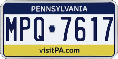 PA license plate MPQ7617