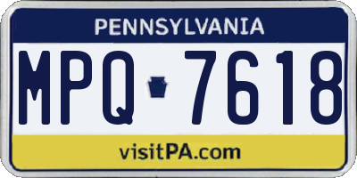PA license plate MPQ7618