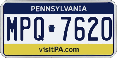 PA license plate MPQ7620