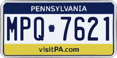 PA license plate MPQ7621