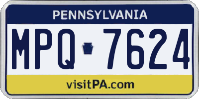 PA license plate MPQ7624