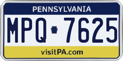 PA license plate MPQ7625