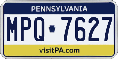 PA license plate MPQ7627