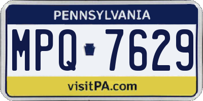 PA license plate MPQ7629