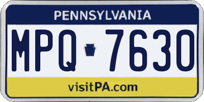 PA license plate MPQ7630