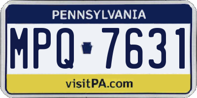 PA license plate MPQ7631
