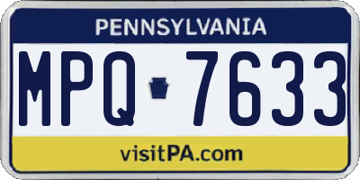 PA license plate MPQ7633