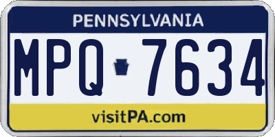 PA license plate MPQ7634
