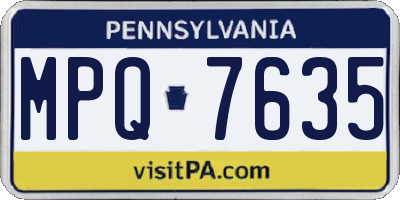 PA license plate MPQ7635
