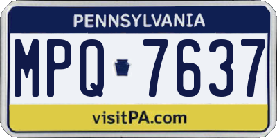 PA license plate MPQ7637