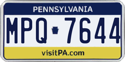 PA license plate MPQ7644
