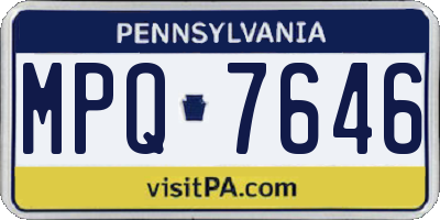 PA license plate MPQ7646