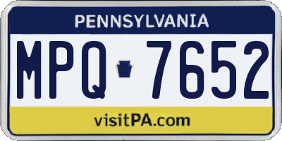 PA license plate MPQ7652