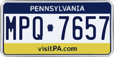 PA license plate MPQ7657