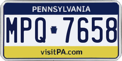 PA license plate MPQ7658