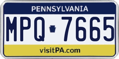PA license plate MPQ7665