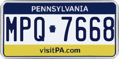 PA license plate MPQ7668