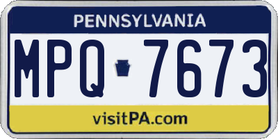 PA license plate MPQ7673