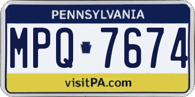 PA license plate MPQ7674