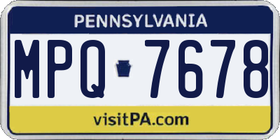 PA license plate MPQ7678