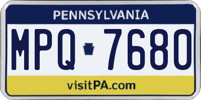 PA license plate MPQ7680