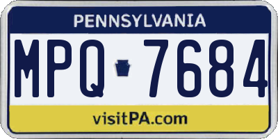 PA license plate MPQ7684