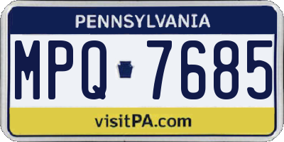 PA license plate MPQ7685