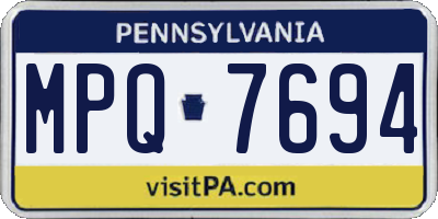 PA license plate MPQ7694