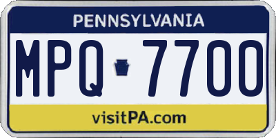 PA license plate MPQ7700